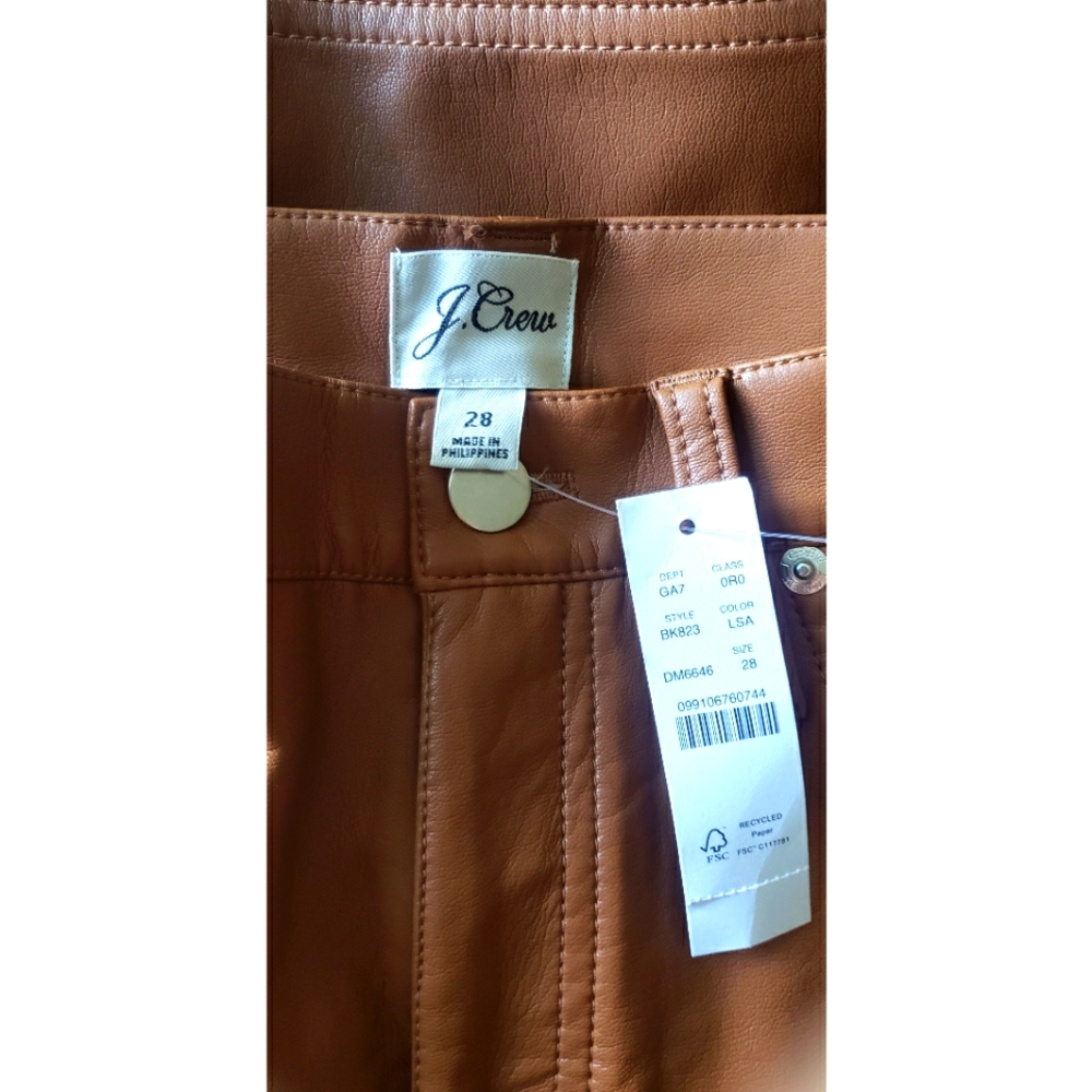 33. J.Crew High-rise slim demi-boot pant in faux leather - Picture 10 of 11